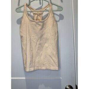 DSG Peach Women’s Medium Ribbed BodyLiner Tank Top With Built In Bra Racerback M